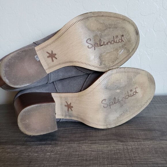 Splendid Lakota Western High-Heel Suede Booties Size Women's 9.5 Grey Ankle Boot - Picture 8 of 12